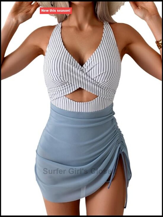 Other - Women's Swim Dress Tummy Control Mesh Skirt One Piece Swimsuit